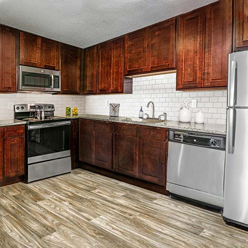 The Park at Buckingham Apartment Homes 12 Interior Laurel Kitchen 512x512 1 Newly renovated apartments in Homewood