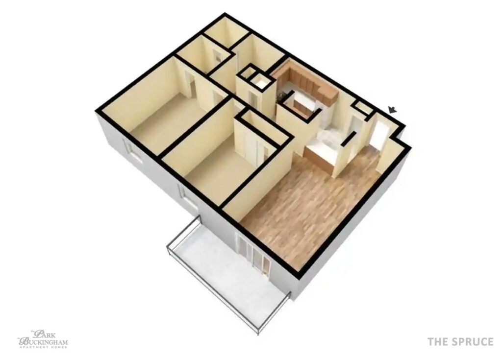 The Spruce 3D Unfurnished Floor Plan Web